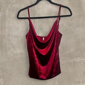 Elegant Red Satin Women's Top